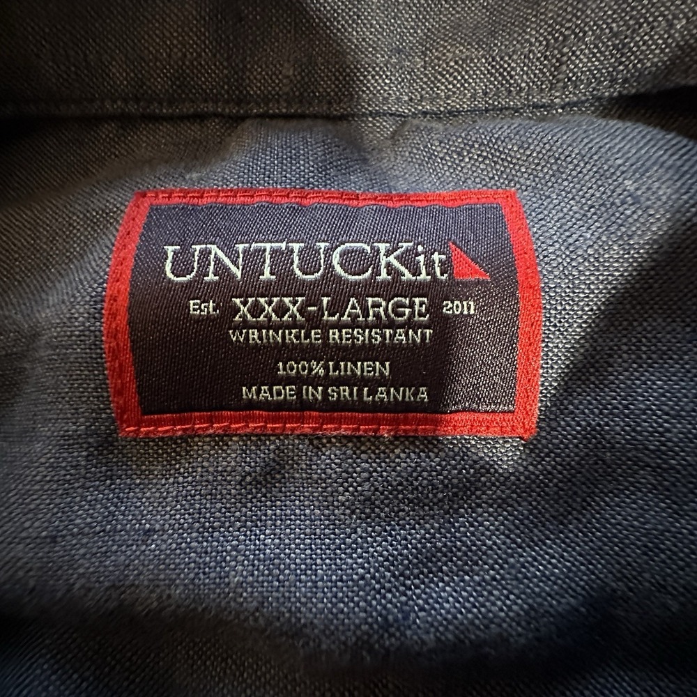 UNTUCKit Men's Long Sleeve Navy Blue Collared Button Down Shirt Size 3XL - Picture 2 of 11